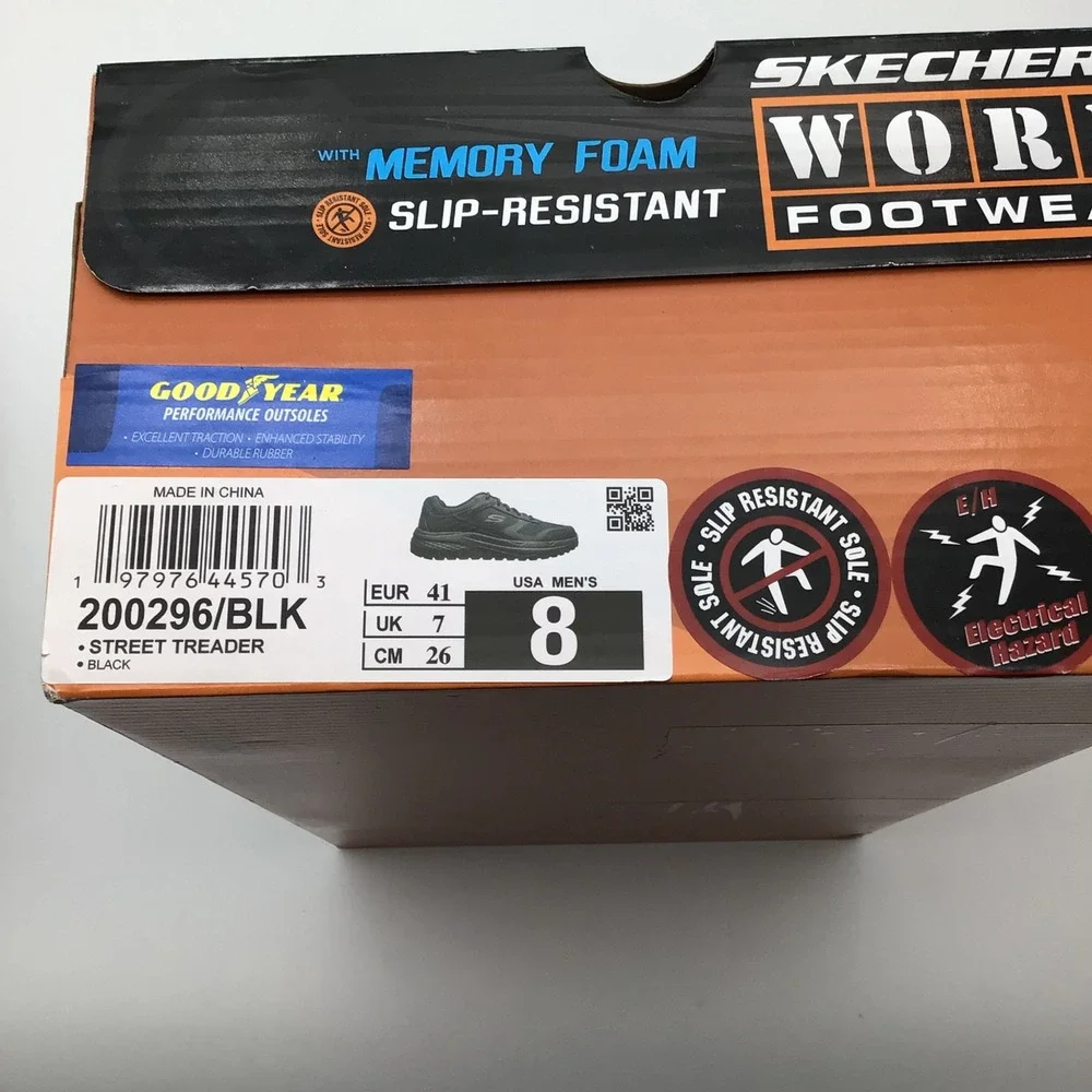 Skechers Work Street Treader Mens Size 8 Slip Resistant Electrical Hazard 200296